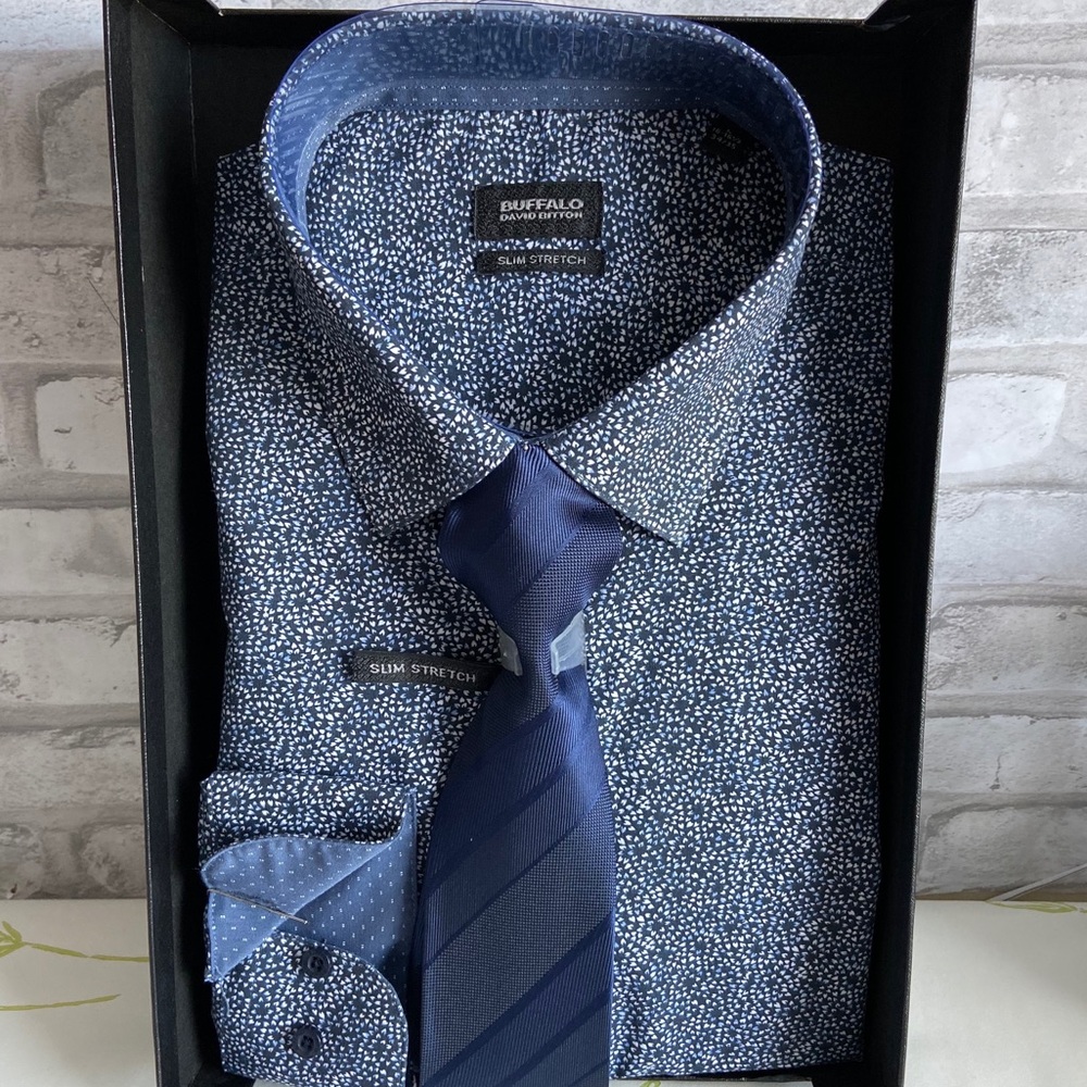 🆕 Buffalo David Bitton | Shirt/Tie sz L